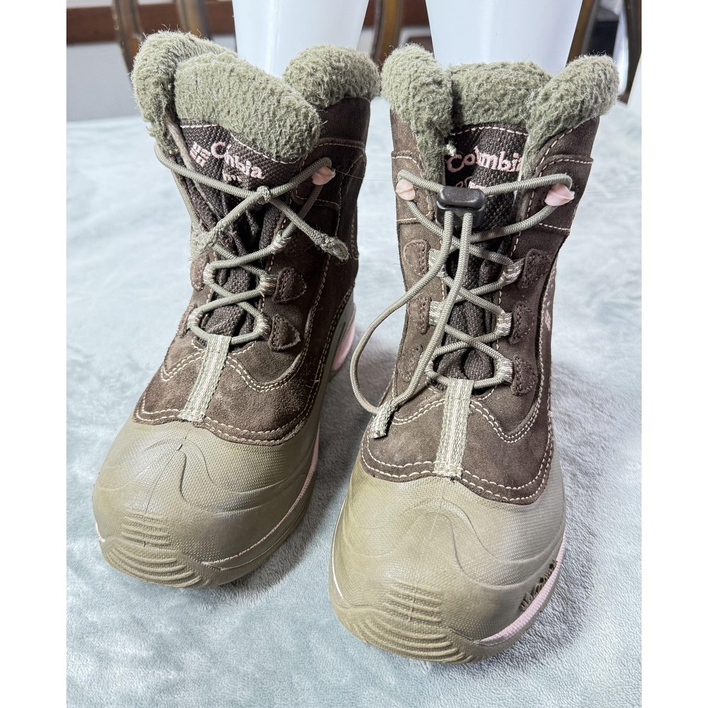 Columbia Snow Boots Youth Size 5 Brown Suede Bugaboot Waterproof Fleece Lined